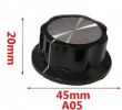 Gałka pokrętło fi-45 mm potencjometru przełącznika na wałek fi 6 mm 